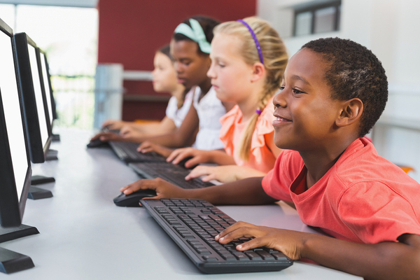 Young developers coding